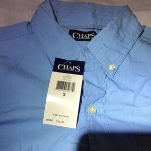 Chaps Button Up Lomg-Sleeve Blue Shirt
